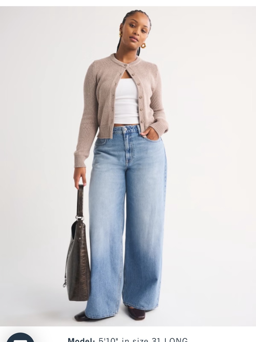 Abercrombie & Fitch Light Blue High-Rise Wide Leg Jeans